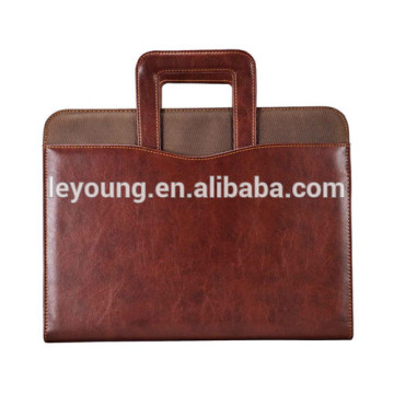 Handmade Leather Zipper Document Bag File Folder