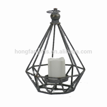 creative geometrical metal wind solar light wind lantern