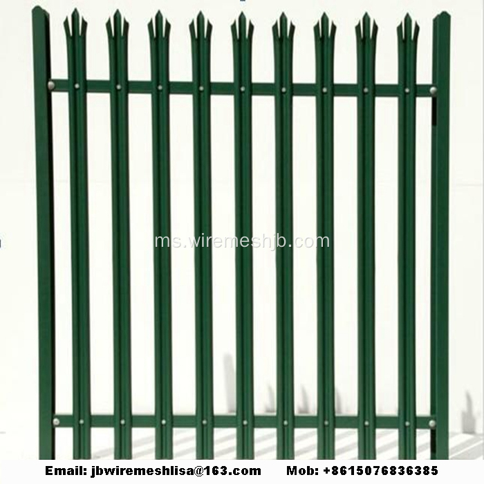 W Bentuk Powder Coated Palisade Fence Panel