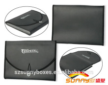 A4 Black Plastic Printing Expanding Document File Holder Bag With Elastic Closure