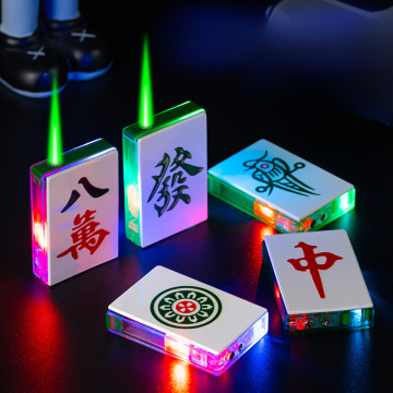 Dazzle Poker Mahjong Windproof Lighter with LED Light