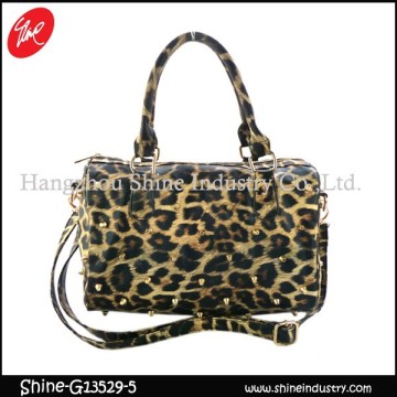 2015 nice leopard print studded rivets cheapest duffel bag