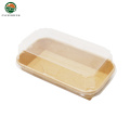 Disposable Recyclable Kraft Paper Food Tray Wth Lid