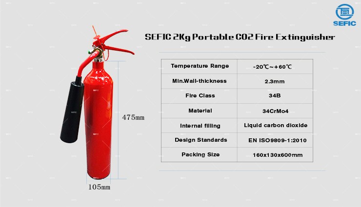 Universal Hot Product 3 L Filling Weight 2kg Co2 Cylinder Fire Fighting