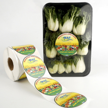Personalised pre printed fruit vegetable label stickers roll