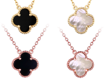 Wholesale agate four leaf flower Jewelry four-leaf clover necklace pendant