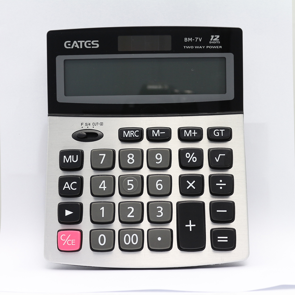 Metal covering office Dual power 12 digit calculator