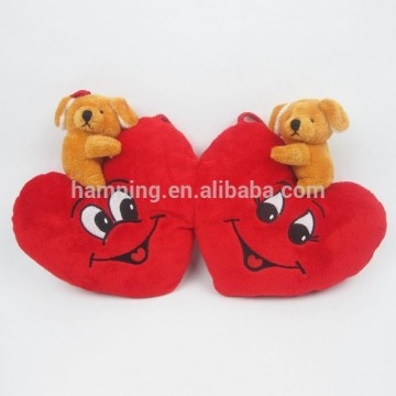 15cm valentine day gift double heart dog plush toys for girlfriends