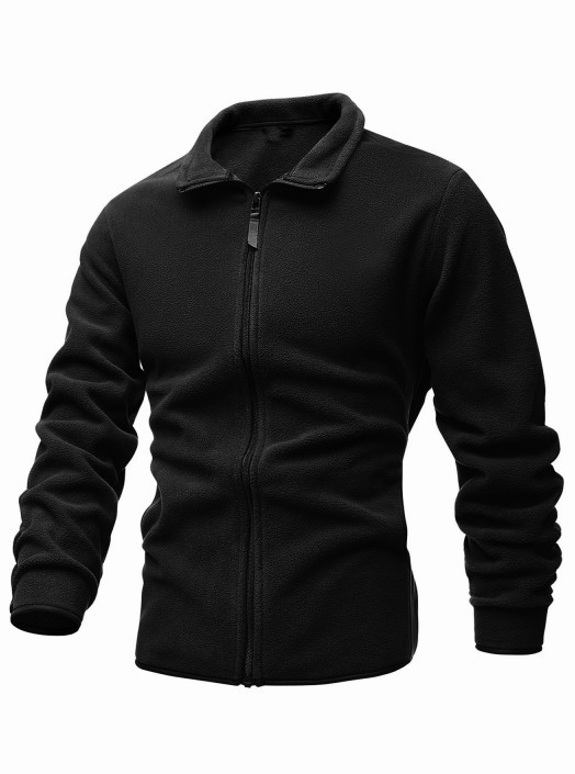 2021 Oversized Winter Men's Jacket Slim Double-Sided Velvet Tactical Sweater Casual Collar Zipper Solid Color Coat