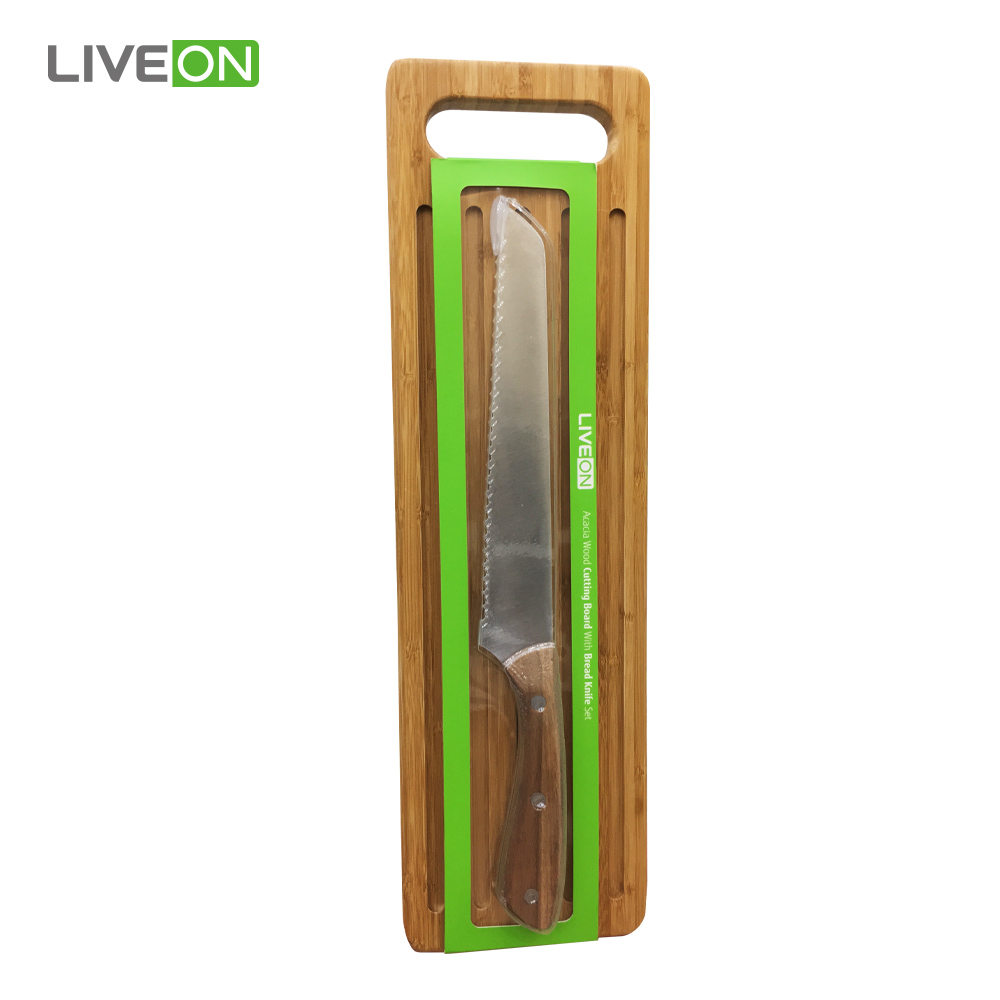 Wood Board Slicer Bread Knife