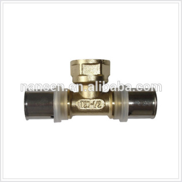 press fitting tee for multilayer pipe pert pex