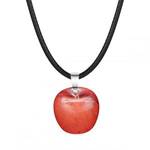 Collier pendentif aux pommes en quartz 3D pour les filles