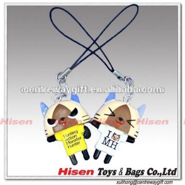 cute doll mobile phone key chain,key chain parts