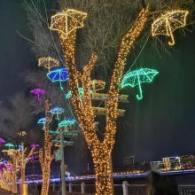 3D Illuminated LED Christmas Light Tree Ornament for Outdoor Winter Holiday Displays