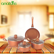 Cheap 7pcs Copper Nonstick Cookware Set