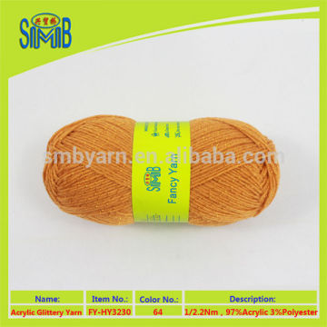 SGS quality glittery knitting yarn mill shingmore wholesale 100g skeins plain yarn with lurex for handknit