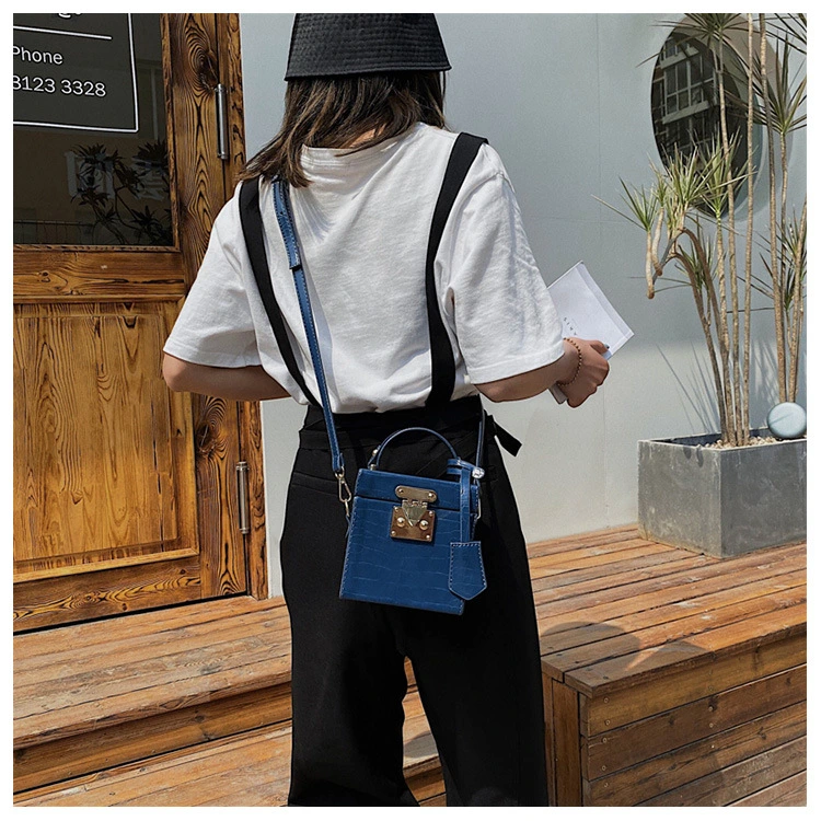 Fashion Crocodile Pattern Acrylic Box Bag Women New Trend Single Purses and Shoulder Square Handbag