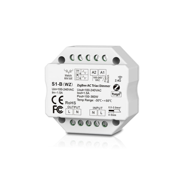 Tuya ZigBee LED AC Triac Controller - Skydance S1-B(WZ) 1.5A ZigBee-RF Converter RF2.4GHz Wireless Dimmer