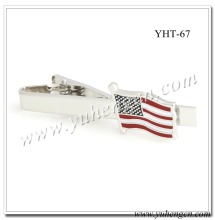 YHT-67 Novelty Silver American FlagTie Clips