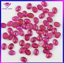 Cabochon Cut Ruby Stone 3*5mm Oval Red Created Corundum