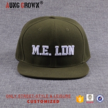 Fashion custom embroidered flat bill snapback hat cap