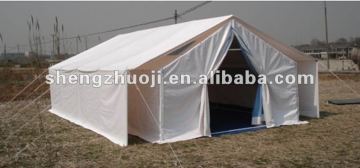 white double fly relief tent