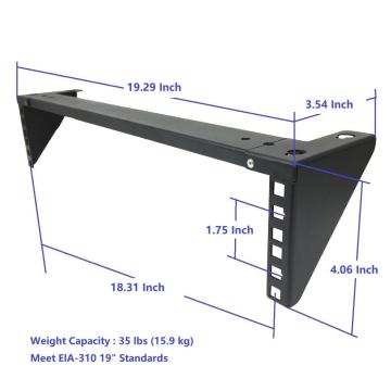 3U 19in steel vertical wallmount equipment rack bracket