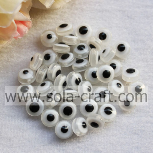 Solid White Bracelet Resin Plastic Beads Latest Design Necklace Evil Eye Beads Beads