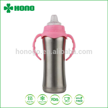 8oz stainless steel insulated baby feeding bottle with handle