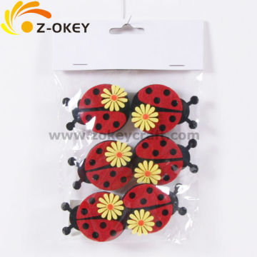 Lase cut felt clorful lovely ladybug wooden clips whoelsale