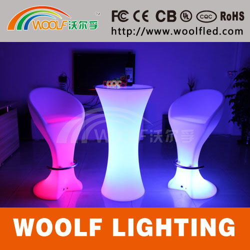 Plastic Glow Club Cafe LED Bar Stool