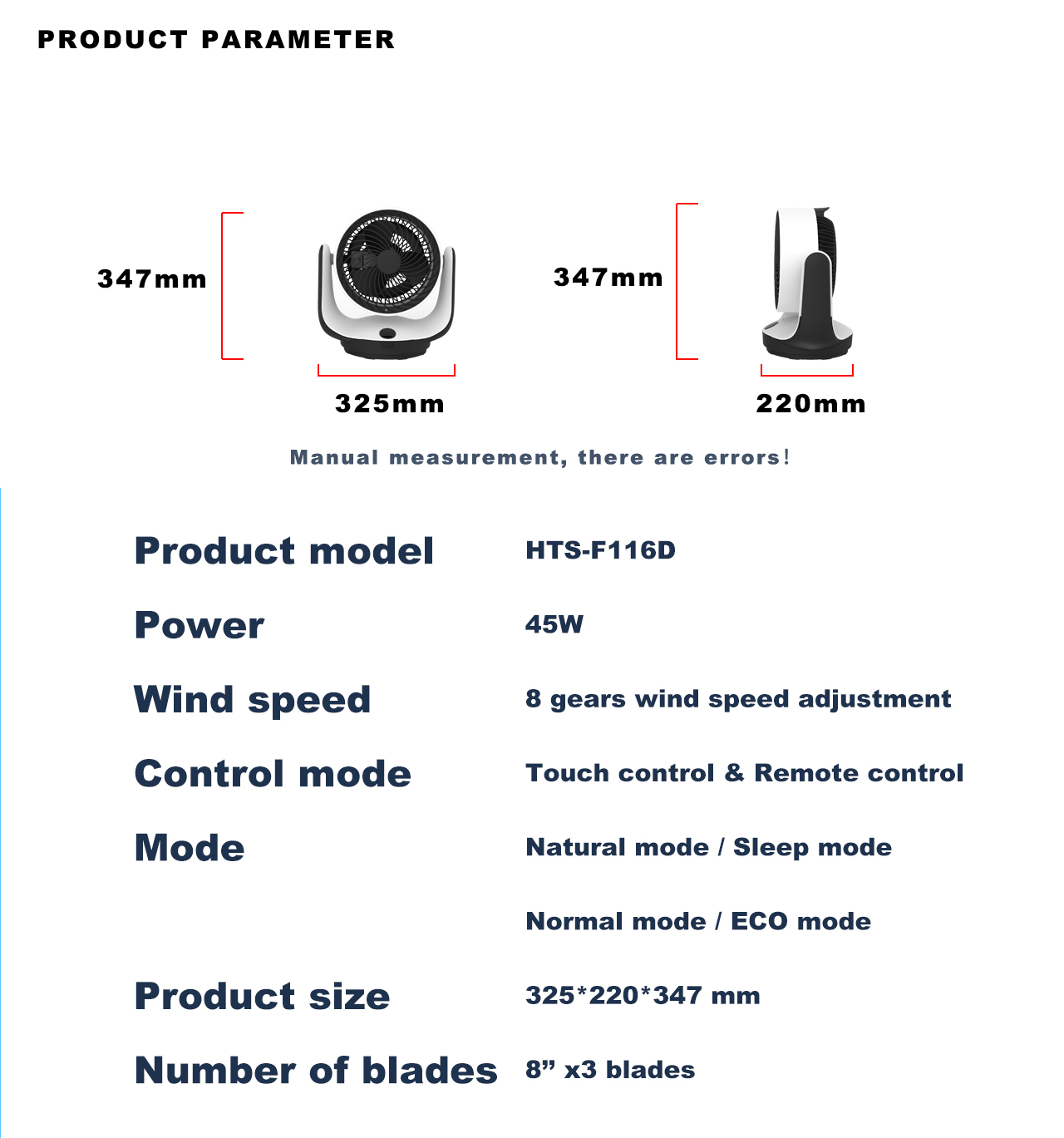 F116D circulator table fan specification F116D circulator table fan specification