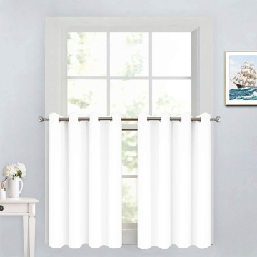 White Short Window Curtains