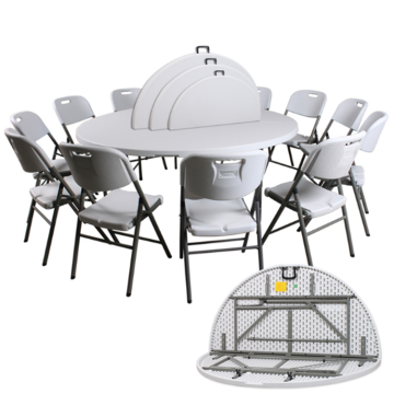 Plastic Folding Banquet Tables and Chairs for Events