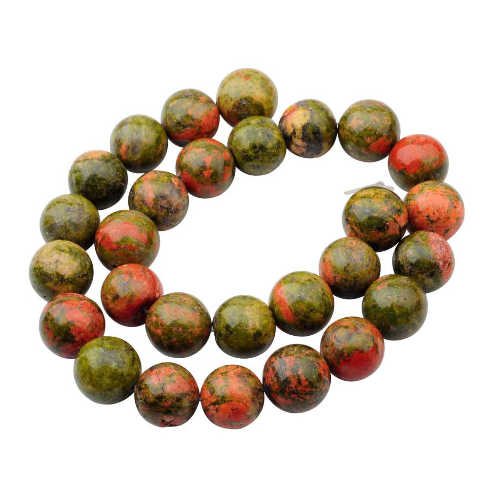 Perles rondes Unakite naturelles en vrac de 14MM pour la fabrication de bijoux