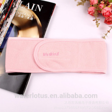 Promotion high quality custom pink embroidery terry cloth headband for women headbands