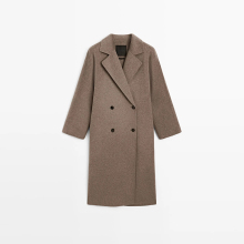 Women's long wool double breasted overcoat