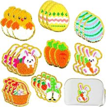 Iron-on Easter Chenille Patches: Cartoon Design Appliques for Crafting