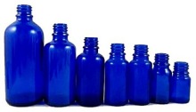 cobalt blue frosted glass bottle