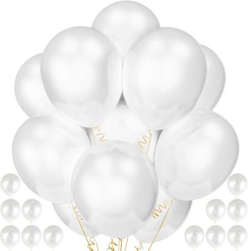 White pearl latex balloons