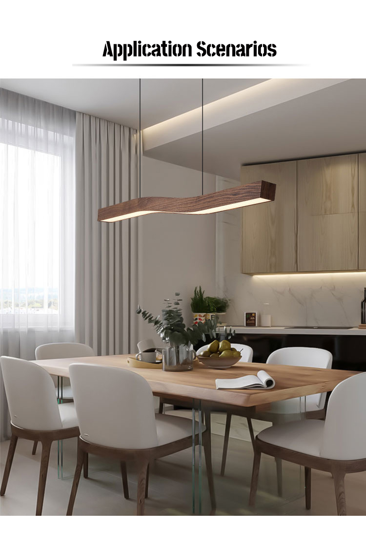 The pendant light features a sleek and curved linear design The pendant light features a sleek and curved linear design