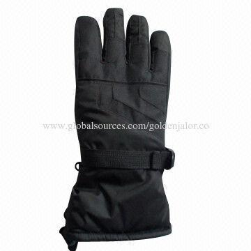 Ski gloves, 100% polyester, waterproof and breathable
