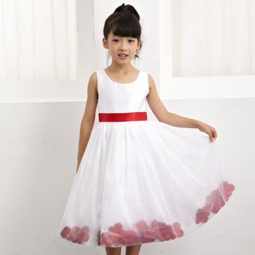 Kids white dress summer girls flower princess party dresses