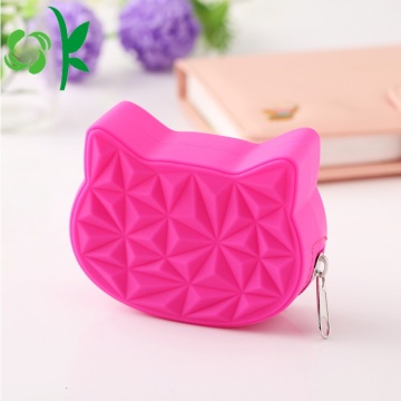 Custom Design Silicone Cat Head Purse Coin Wallet