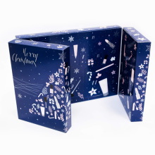 Calendario de adviento de Navidad de caja de ventana de impresión personalizada de lujo