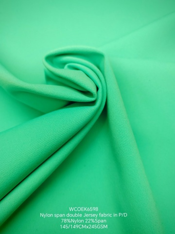 Knitted Nylon spandex doube jersey fabric in solid