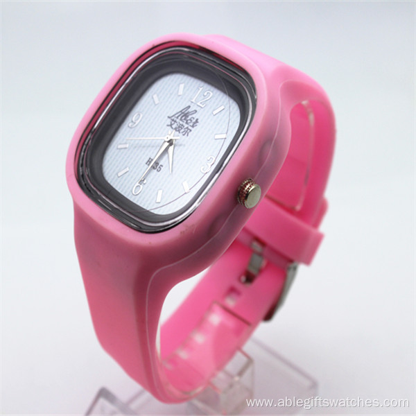 Hot Sale Steel Back Silicone Wrist Watch