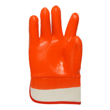 Guantes de trabajo de PVC fluorescentes de los guantes de seguridad