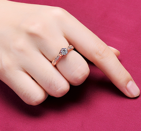 New wholesale  Factory price Moissanite diamond 18 k Gold wedding ring engagement band for woman gift