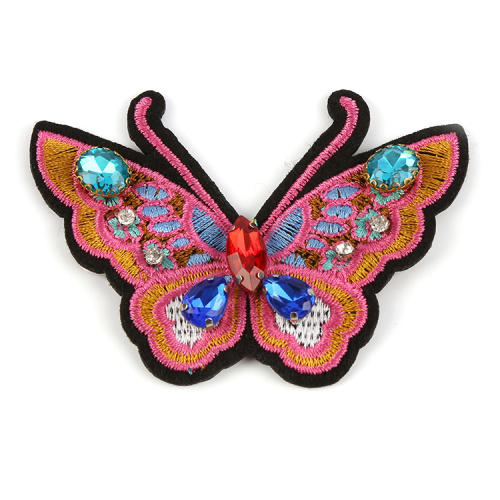 Acosterone Stones Beads Butterfly Embroidery Patches